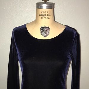 Midnight Blue Velvet Dress